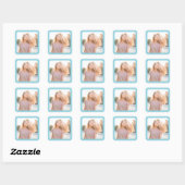 Robin Ei Blauwe Rand Foto Vierkante Sticker (Vel)