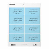 Robin Ei Blauwe Tone op Tone Hibiscus Flessenlabel Etiket (Full Sheet)