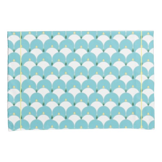 Robin-eiblauw en wit abstract lippenpatroon kussensloop (Voorkant-Rechts)