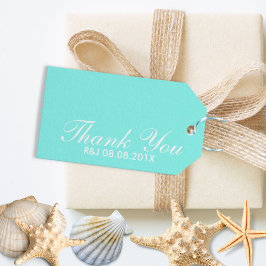 robin ' eicelblauwe turquoise aqua blue bruiloft cadeaulabel