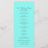 robin ' eicelblauwe turquoise aqua blue bruiloft programmakaart (Achterkant)