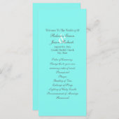 robin ' eicelblauwe turquoise aqua blue bruiloft programmakaart (Voorkant / Achterkant)