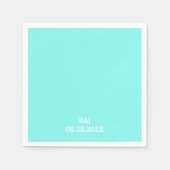 robin ' eicelblauwe turquoise aqua blue bruiloft servetten (Voorkant)