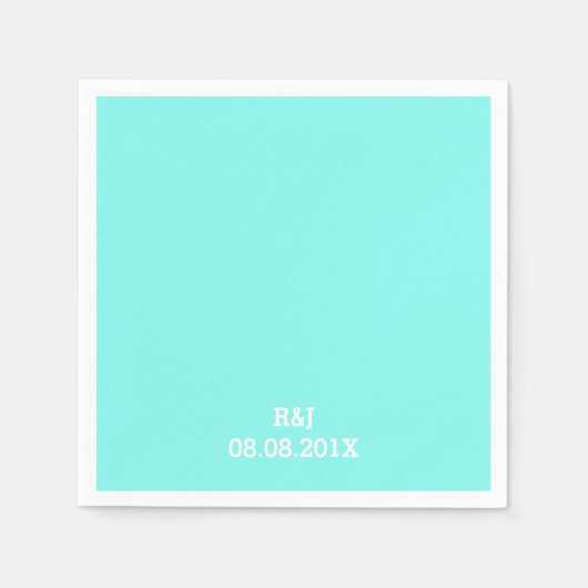 robin ' eicelblauwe turquoise aqua blue bruiloft servetten (Voorkant)