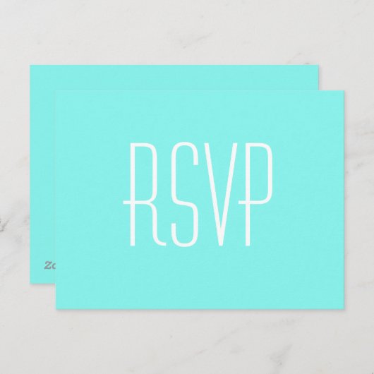 robin ' eicelblauwe turquoise aqua blue bruiloft uitnodiging briefkaart (Voorkant / Achterkant)