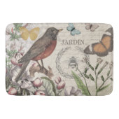 Robin Elegant Vogelvlinder Franse kunst Badmat (Voorkant)