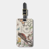 Robin Elegant Vogelvlinder Franse kunst Bagagelabel (Voorkant verticaal)