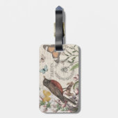 Robin Elegant Vogelvlinder Franse kunst Bagagelabel (Achterkant verticaal)