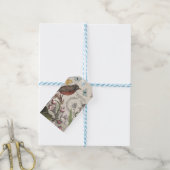 Robin Elegant Vogelvlinder Franse kunst Cadeaulabel (Met Touw)