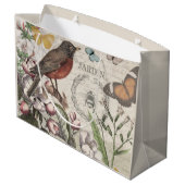 Robin Elegant Vogelvlinder Franse kunst Groot Cadeauzakje (Achterkant Gekanteld)