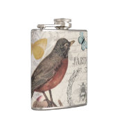 Robin Elegant Vogelvlinder Franse kunst Heupfles (Rechts)