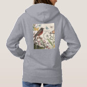Robin Elegant Vogelvlinder Franse kunst Hoodie (Achterkant)
