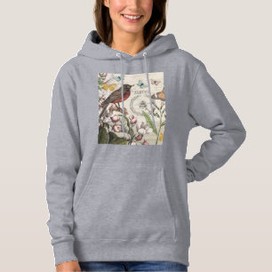 Robin Elegant Vogelvlinder Franse kunst Hoodie