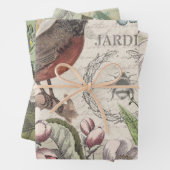 Robin Elegant Vogelvlinder Franse kunst Inpakpapier Vel (In situ)