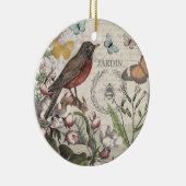Robin Elegant Vogelvlinder Franse kunst Keramisch Ornament (Rechts)