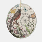 Robin Elegant Vogelvlinder Franse kunst Keramisch Ornament (Links)
