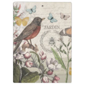 Robin Elegant Vogelvlinder Franse kunst Klembord (Achterkant)