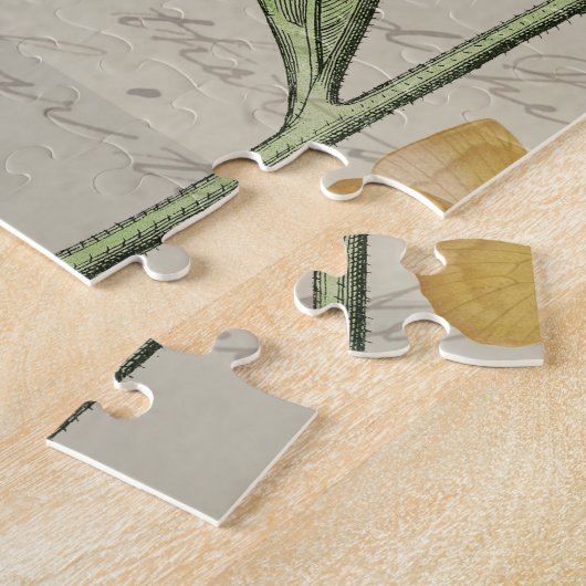 Robin Elegant Vogelvlinder Franse kunst Legpuzzel (Zijkant)