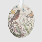 Robin Elegant Vogelvlinder Franse kunst Ornament (voorkant)