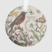 Robin Elegant Vogelvlinder Franse kunst Ornament (voorkant)