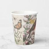 Robin Elegant Vogelvlinder Franse kunst Papieren Bekers (Links)