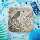 Robin Elegant Vogelvlinder Franse kunst Papieren Bordje (Feest)