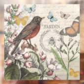 Robin Elegant Vogelvlinder Franse kunst Raamsticker (Vel 2)