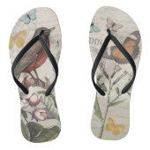 Robin Elegant Vogelvlinder Franse kunst Teenslippers (Voetbed)