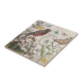 Robin Elegant Vogelvlinder Franse kunst Tegeltje (Zijkant)