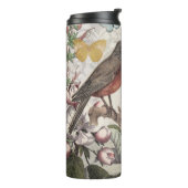 Robin Elegant Vogelvlinder Franse kunst Thermosbeker (Gedraaid links)