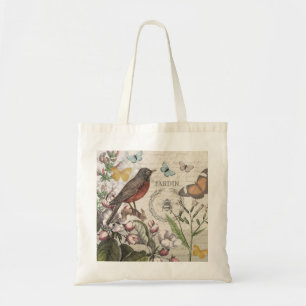 Robin Elegant Vogelvlinder Franse kunst Tote Bag