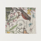 Robin Elegant Vogelvlinder Franse kunst Wandkleed (Voorkant (horizontaal))