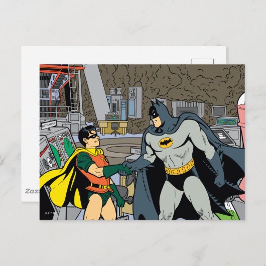 Robin en Batman Handshake Briefkaart (Voorkant / Achterkant)