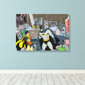 Robin en Batman Handshake Canvas Afdruk (Insitu (Houten vloer))