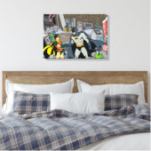 Robin en Batman Handshake Canvas Afdruk (Insitu (Slaapkamer))