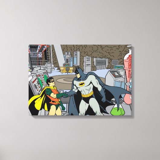 Robin en Batman Handshake Canvas Afdruk (Voorkant)