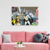 Robin en Batman Handshake Canvas Afdruk (Insitu (Woonkamer))
