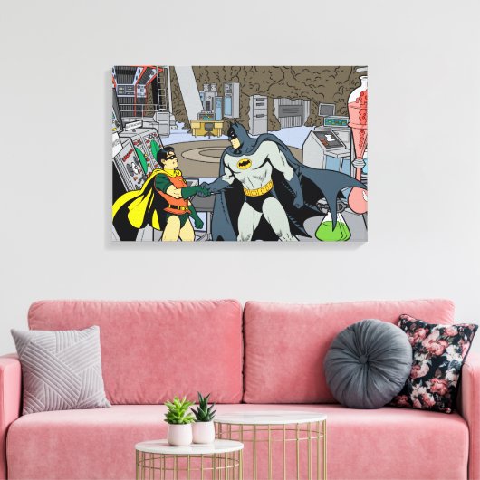 Robin en Batman Handshake Canvas Afdruk (Insitu (Woonkamer))