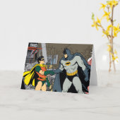 Robin en Batman Handshake Kaart (Gele Bloem)