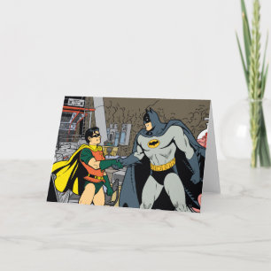 Robin en Batman Handshake Kaart