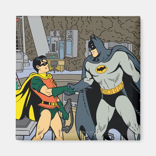 Robin en Batman Handshake Magneet (Voorkant)