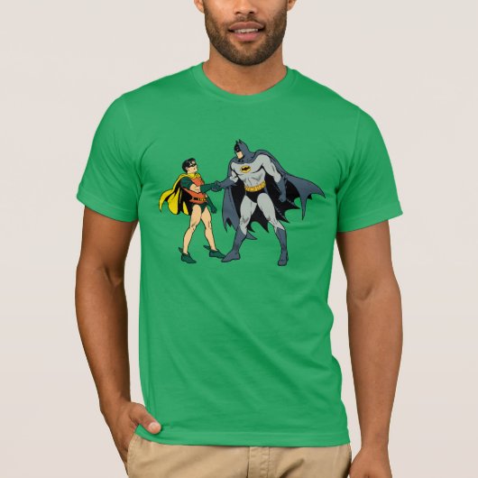 Robin en Batman Handshake T-shirt (Voorkant)