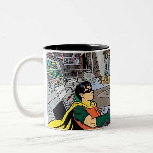 Robin en Batman Handshake Tweekleurige Koffiemok (Links)