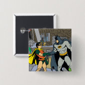 Robin en Batman Handshake Vierkante Button 5,1 Cm (Voorkant /achterkant)