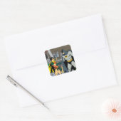 Robin en Batman Handshake Vierkante Sticker (Envelop)