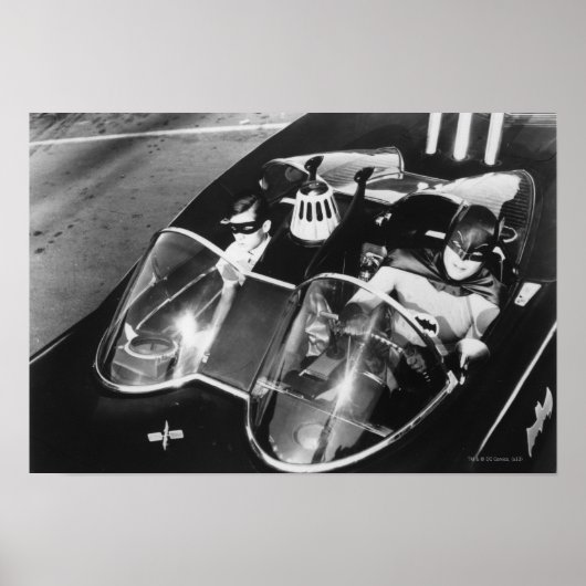 Robin en Batman in Batmobile Poster (Voorkant)