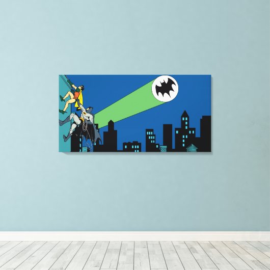Robin en Batman klib Canvas Afdruk (Insitu (Houten vloer))