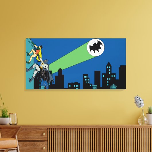Robin en Batman klib Canvas Afdruk (Insitu (Woonkamer))