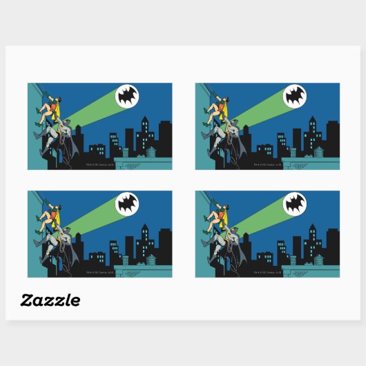 Robin en Batman klib Rechthoekige Sticker (Vel)