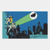 Robin en Batman klib Rechthoekige Sticker (Voorkant)